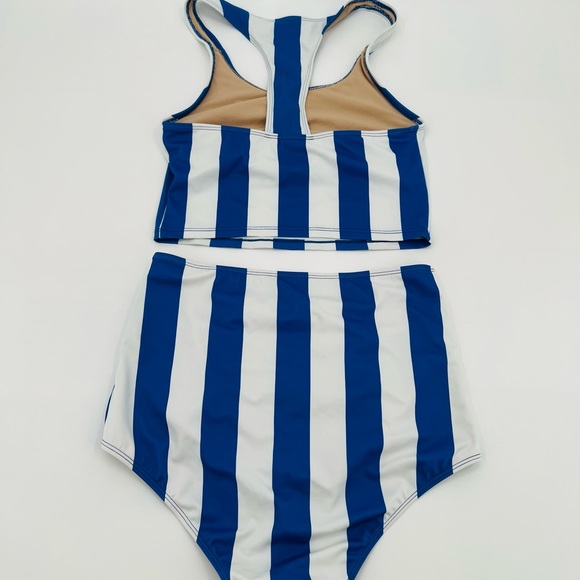 Kortni Jeane 2 piece striped Swimsuit Racerback top and bottoms. - Picture 6 of 7